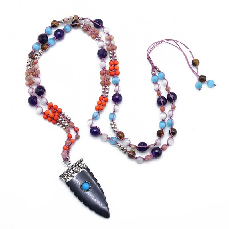 Pendant Necklaces Arrow Necklace Handmade Amethyst Beaded Women Lariat Vintage Boho High End Look Braided DropPendant
Pendant Necklaces Arrow Necklace Handmade Amethyst Beaded Women Lariat Vintage Boho High End Look Braided DropPendant