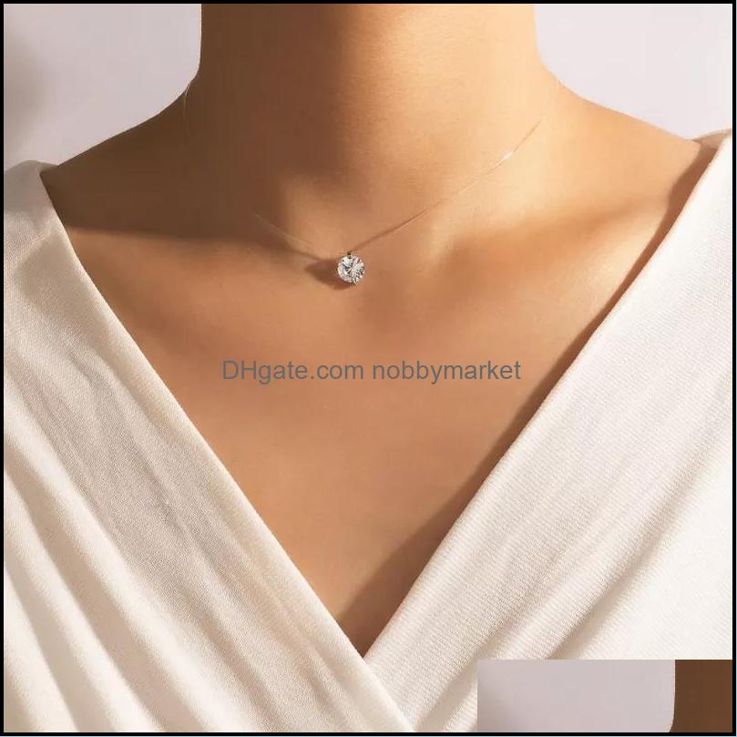 Shiny Crystal Stone Fishing Line Clavicle Chain Necklace For Women Simple Style Adjustable Wedding Jewelry Collar Drop Delivery 2021 Pendant
Shiny Crystal Stone Fishing Line Clavicle Chain Necklace For Women Simple Style Adjustable Wedding Jewelry Collar Drop Delivery 2021 Pendant