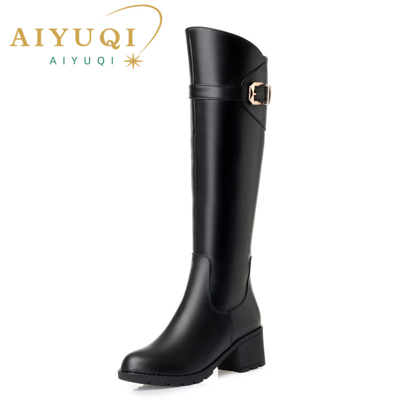 AIYUQI Women High Boots Genuine Leather 2022 New High-heel Fashion Women Riding Boots Large Size Round Toe Knight Boots Women, Black fluff
AIYUQI Women High Boots Genuine Leather 2022 New High-heel Fashion Women Riding Boots Large Size Round Toe Knight Boots Women, Black fluff