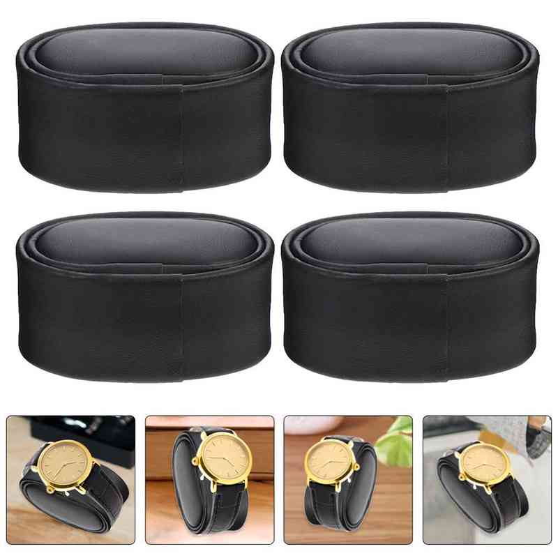 4Pcs Portable Watch Winder Pillows Display Leather Watch Winder Pillows for Wristwatch Bracelet Display Pad Storage Box Stand H220505