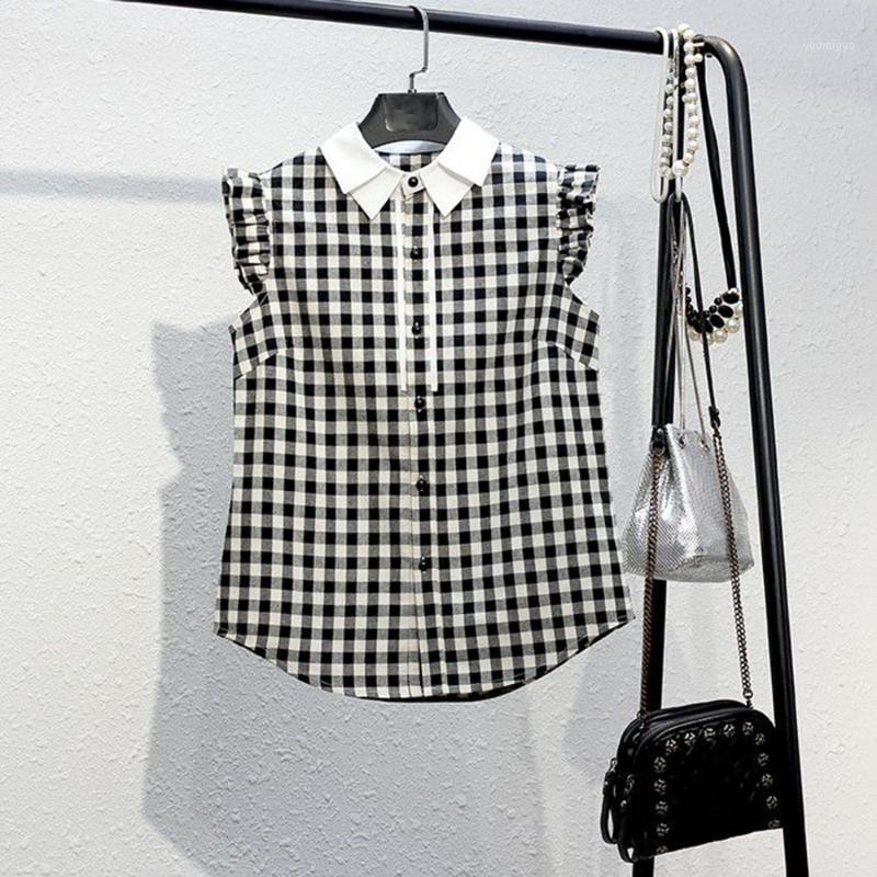 Women's Blouses & Shirts 2022 Summer Japanese Style Blouse Lattice Casual Loose Lapel Sleeveless Single-breasted Fashion Simplicity, Black
Women's Blouses & Shirts 2022 Summer Japanese Style Blouse Lattice Casual Loose Lapel Sleeveless Single-breasted Fashion Simplicity, Black