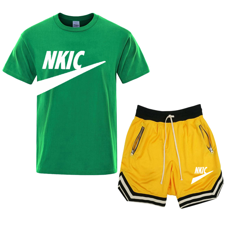 Fashion Summer Men' Sets Tracksuit Men Short Sleeve Brand letter Print Green T-shirt Shorts 2 Piece Street Hip Hop Male Sportswear Suit, Gray
Fashion Summer Men' Sets Tracksuit Men Short Sleeve Brand letter Print Green T-shirt Shorts 2 Piece Street Hip Hop Male Sportswear Suit, Gray