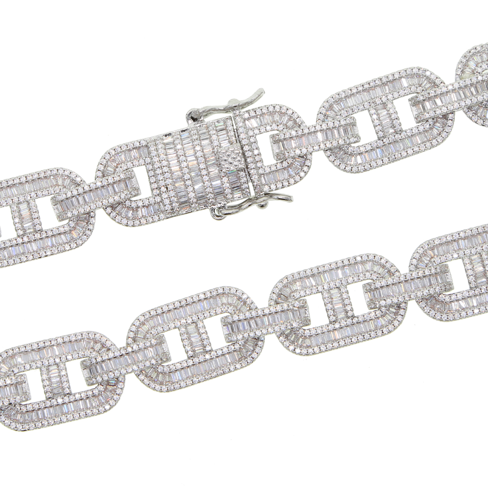 New Hip Hop Men Boy Necklace Jewelry Full 5A Cubic Zirconia Iced Out ice Rectangle k Chain Necklaces 16 18 20