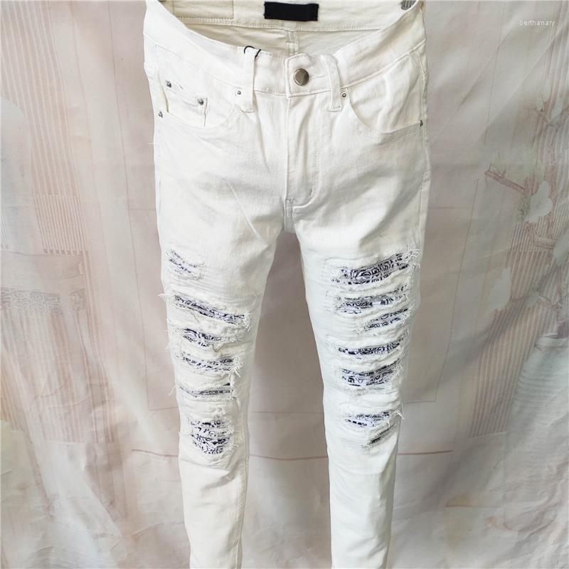 Men's Jeans Jean Hombre Patch Biker White Patchwork Paisley Print Ripped Denim Pant Stretch Men Skinny Tapered Trousers StreetwearMen's Bert
Men's Jeans Jean Hombre Patch Biker White Patchwork Paisley Print Ripped Denim Pant Stretch Men Skinny Tapered Trousers StreetwearMen's Bert