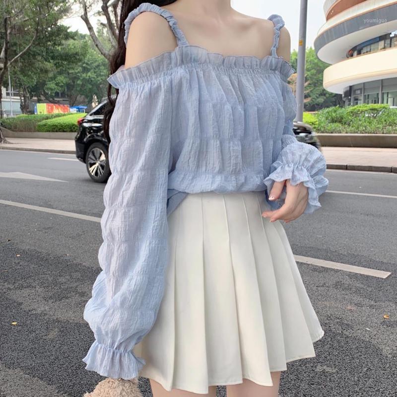Women's Blouses & Shirts Summer Sweet Style Shirt Ins Tide Japanese Long-sleeved Wild Sling Strapless Top, Sky blue
Women's Blouses & Shirts Summer Sweet Style Shirt Ins Tide Japanese Long-sleeved Wild Sling Strapless Top, Sky blue
