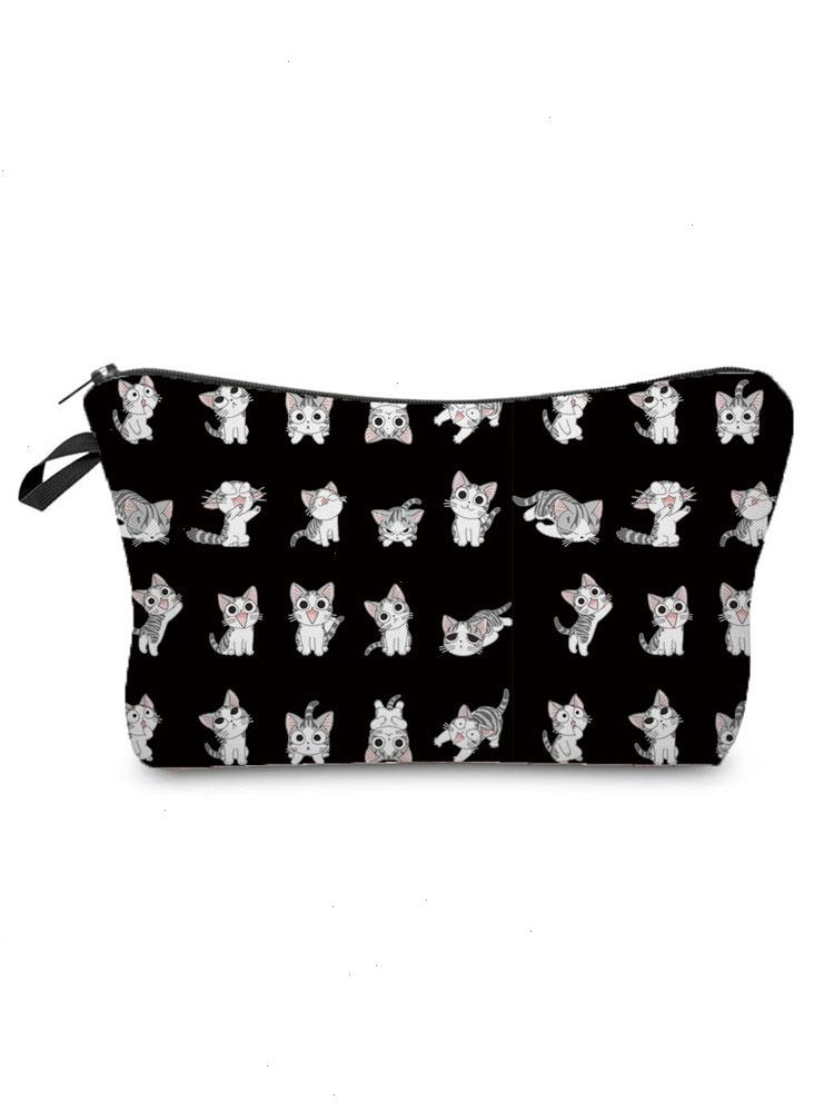 Cartoon Cat Double Sided Printed Cosmetic Bag Women Makeup Cute Storage Bags Ladies Toiletry Black Portable Pencil Case, Clear
Cartoon Cat Double Sided Printed Cosmetic Bag Women Makeup Cute Storage Bags Ladies Toiletry Black Portable Pencil Case, Clear