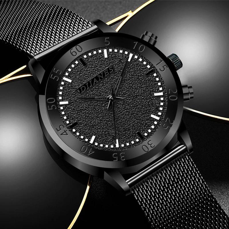 Wristwatches Brand Men's Quartz Watch Stainless Steel Mesh Belt Casual Watches Business Sports Black Leather Men Clock Relogio Masculino, Leather black blue
Wristwatches Brand Men's Quartz Watch Stainless Steel Mesh Belt Casual Watches Business Sports Black Leather Men Clock Relogio Masculino, Leather black blue