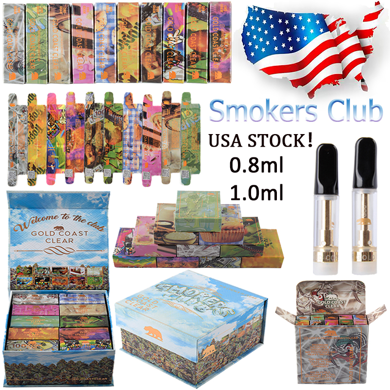 USA Stock Atomizers Gold Coast Clear Smokers Club Vape Cartridges Packaging 0.8ml 1ml 510 Thread Thick Oil Vaporizer E Cigarettes Empty Carts 10 Strains
USA Stock Atomizers Gold Coast Clear Smokers Club Vape Cartridges Packaging 0.8ml 1ml 510 Thread Thick Oil Vaporizer E Cigarettes Empty Carts 10 Strains