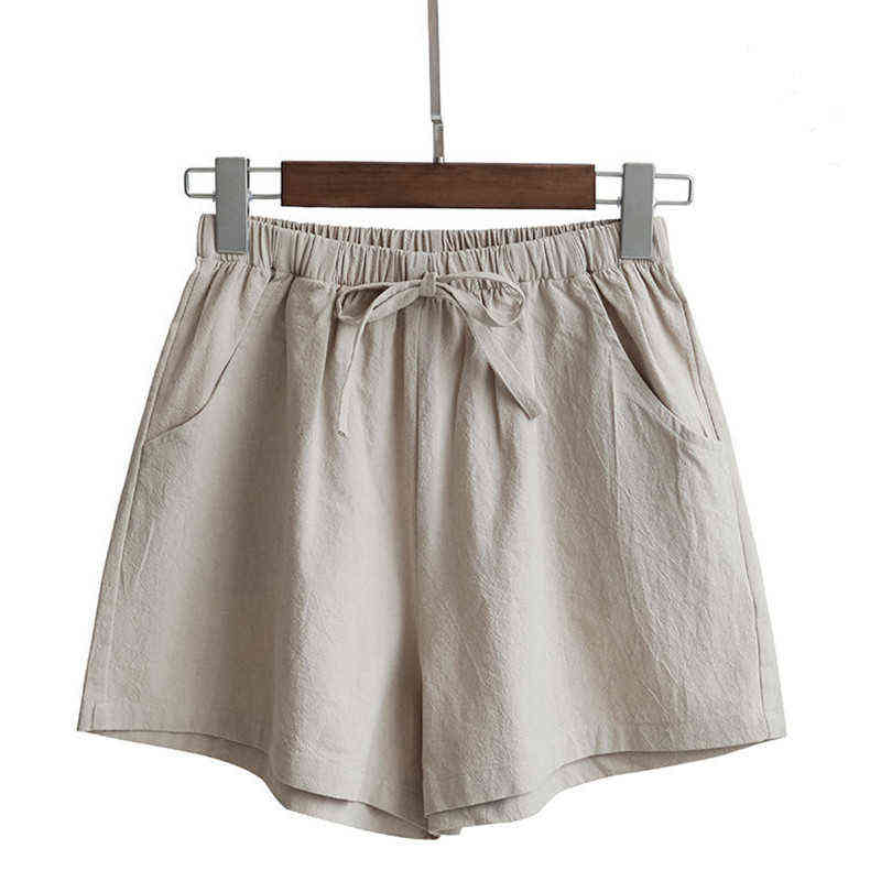 cotton linen shorts woman basic short pants mini trousers trafic fashion bottom for teen girls summer womens shorts y220417