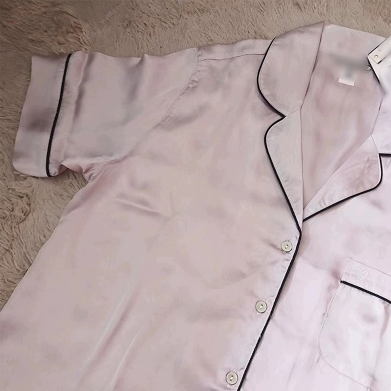 Summer Pijamas Women Set 2 Pieces Short Pamas Silk Satin Sleepwear Nightwear Lounge Wear Sleep Tops Pants Pjs Home Suit 220321