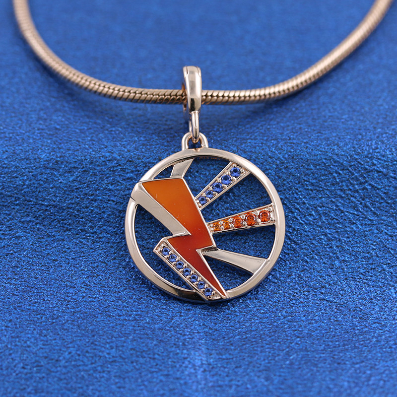 New Popular 925 Sterling Silver ME Series Electric Blue Ring Beads Round Connector Charm Double Fit Original Zipper Ring Bracelet Jewelry