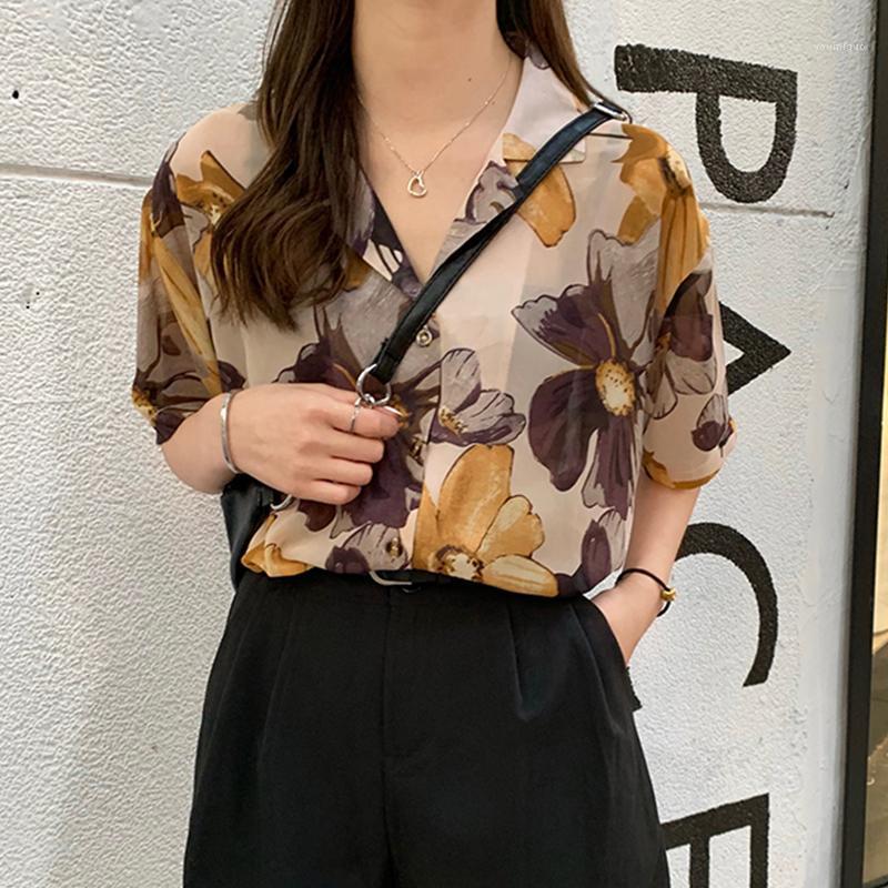 Fashion Korean Flower Printing Shirts Women Blouses Streetwear Short Sleeve Shirt Camisas Female Tops Blusas Mujer Women's &, Yellow
Fashion Korean Flower Printing Shirts Women Blouses Streetwear Short Sleeve Shirt Camisas Female Tops Blusas Mujer Women's &, Yellow