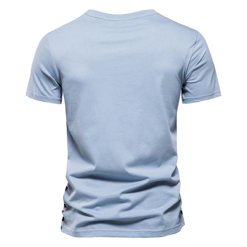 AIOPESON Striped Cotton Men Tshirt Oneck Short Sleeve Slim Fit T Shirt for Men Patchwork Tops Tees Summer Mens Clothing 220704wtt