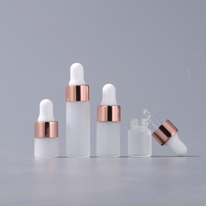 50/30/20Pcs 2ml 3ml 5ml Frosted Glass Dropper Bottles Empty Essential Oil Bottles Jars Vials With Pipettes Perfume Bottles 220726