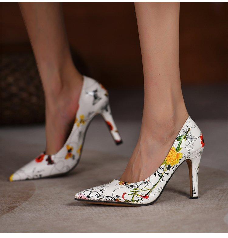 Dress Shoes Women High Heels Summer Floral Print Thin Tie Ankle Sexy Lady Pumps Female Chaussure Femme Casual For 2022, Yellow
Dress Shoes Women High Heels Summer Floral Print Thin Tie Ankle Sexy Lady Pumps Female Chaussure Femme Casual For 2022, Yellow