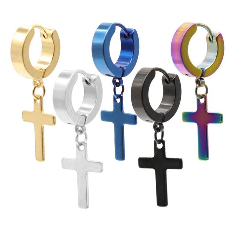 Clip-on & Screw Back 1Pcs Stainless Steel Cross Earring Men Punk Rock Clip On Hoop Earrings Hip Hop Piercing Jewelry Gift For Biker Male Boy
Clip-on & Screw Back 1Pcs Stainless Steel Cross Earring Men Punk Rock Clip On Hoop Earrings Hip Hop Piercing Jewelry Gift For Biker Male Boy