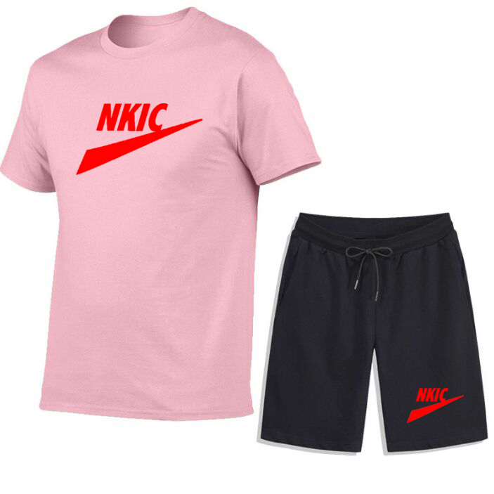 Summer Mens Sports Tracksuit Suit Cotton T-Shirt Sportswear Clothes 2 Piece Sets Men Brand letter printing Short Sleeved Streetwear, Orange
Summer Mens Sports Tracksuit Suit Cotton T-Shirt Sportswear Clothes 2 Piece Sets Men Brand letter printing Short Sleeved Streetwear, Orange