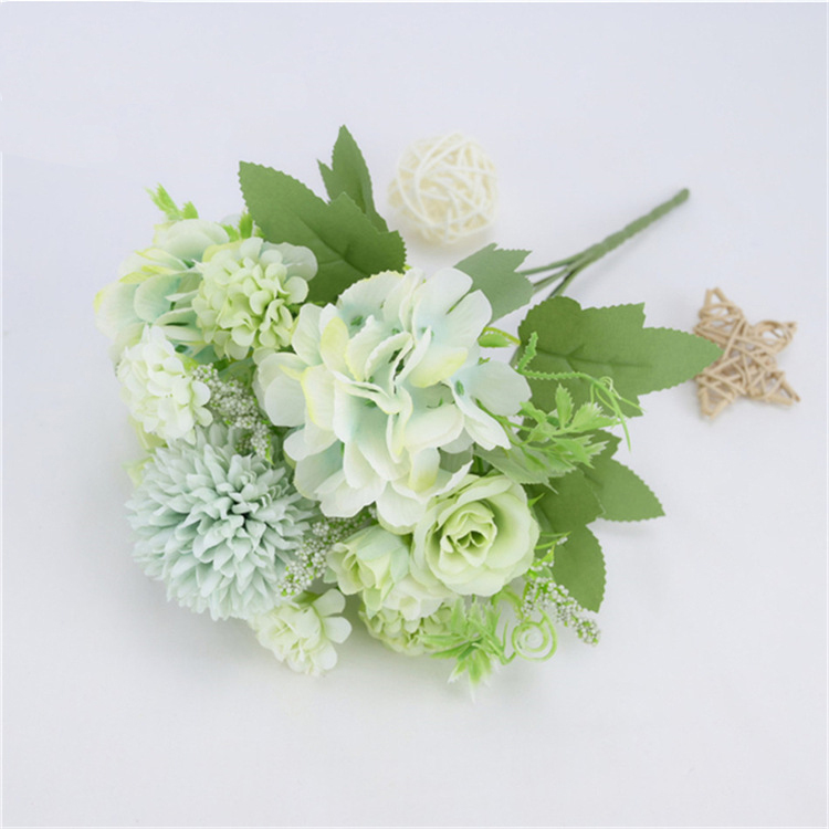 2 pieces Nordic 7-fork hydrangea rose wedding simulation rose wedding holding bouquet home decoration flower art
