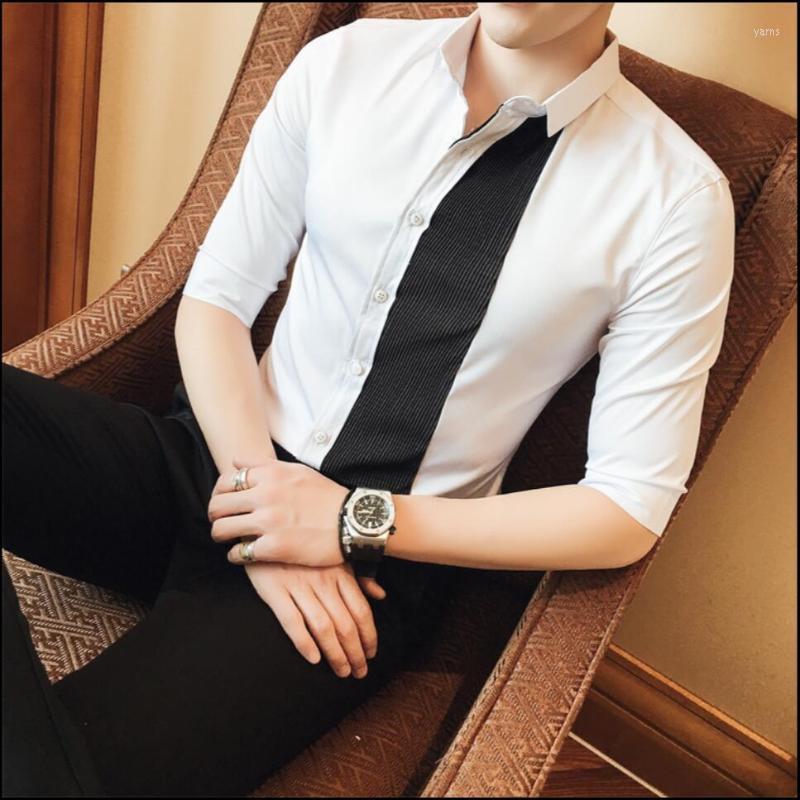 Men's Clothing Tide Personality Half Sleeve Patchwork Shirt Slim Handsome Hairstylist Nightclub Shirts Stage Singer Costumes Casual, Black
Men's Clothing Tide Personality Half Sleeve Patchwork Shirt Slim Handsome Hairstylist Nightclub Shirts Stage Singer Costumes Casual, Black