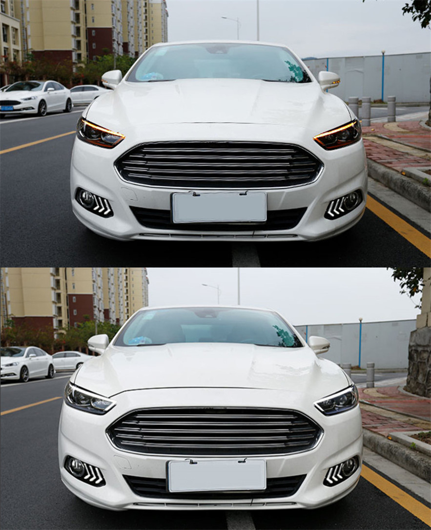 LED Headlights For Cars Mondeo Fusion 20 13-20 16 LED Dynamic Turn Signal Front Lights Blue DRL Headlights Assembly