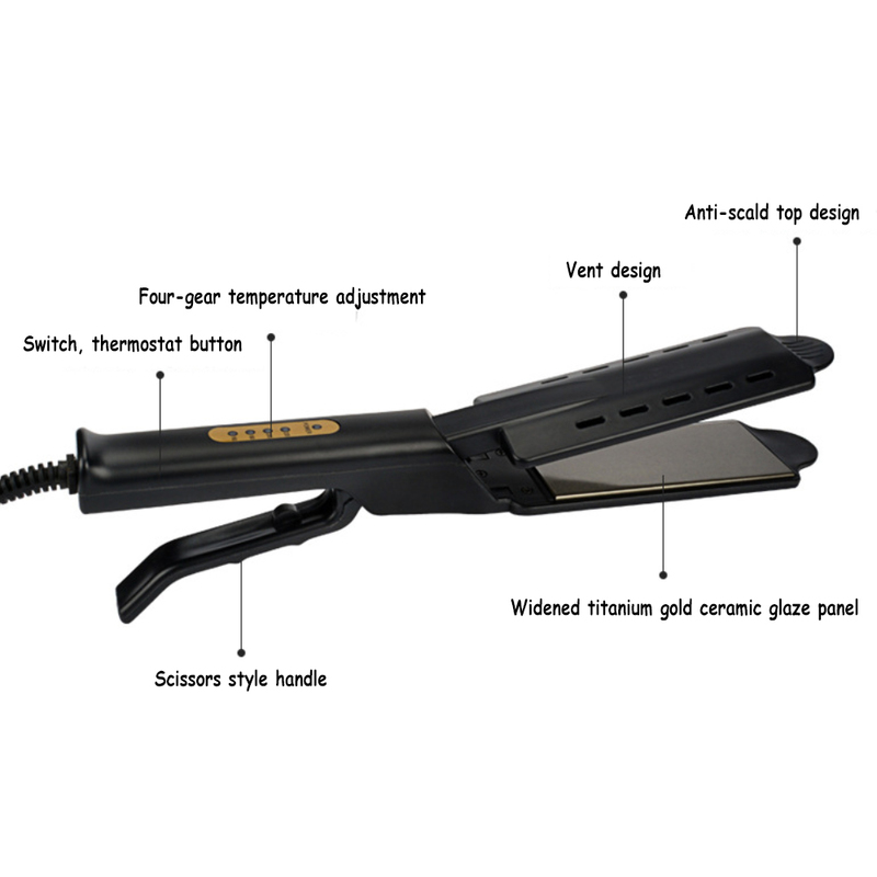 Four-Gear Adjustable Temperature Ceramic Steam Hair Curler Straightener Brush Home Flat Iron straightener Comb Hair Tools 220623
