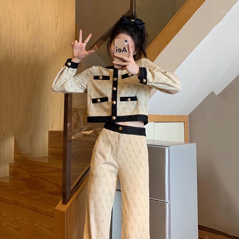 Women' Two Piece Pants Autumn Niche Simple Printing Set Female Retro Casual Small Fragrance Short Top High-waist Slit Wide-leg Trousers 2, Set 1
Women' Two Piece Pants Autumn Niche Simple Printing Set Female Retro Casual Small Fragrance Short Top High-waist Slit Wide-leg Trousers 2, Set 1