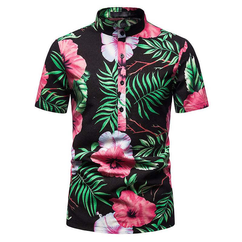 Men' Casual Shirts Pink Flower Men Stand Collar Mens Shirt Hawaiian Oversized Short Sleeve Camisas Summer Holiday Beach StreetwearMen
Men' Casual Shirts Pink Flower Men Stand Collar Mens Shirt Hawaiian Oversized Short Sleeve Camisas Summer Holiday Beach StreetwearMen