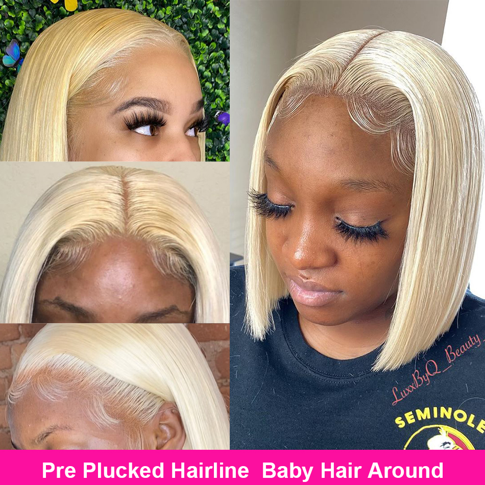 5x5 13x4 13x6 613 Bob Wig Brazilian Remy Straight Lace Front Human Hair Lace Frontal Wigs for Women