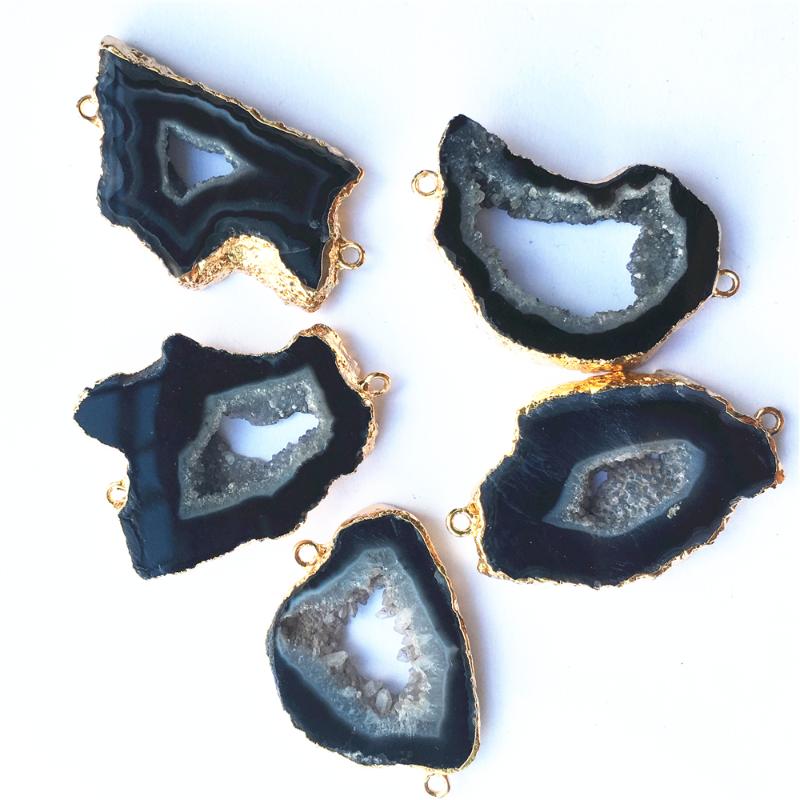 Pendant Necklaces Natural Black Agates Slice Connectors Gold Irregular Raw Onyx Druzy Stones Pendants For DIY Jewelry MakingPendant
Pendant Necklaces Natural Black Agates Slice Connectors Gold Irregular Raw Onyx Druzy Stones Pendants For DIY Jewelry MakingPendant