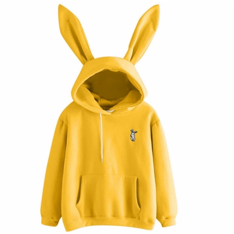 Women Cute Bunny Printed Girl Hoodie Casual Long Sleeve Sweatshirt Pullover Ears Top Sweatershirt 220812