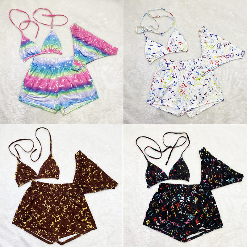 3pcs Set Women Swimwear Classic Letter Bikini Suit Fashion Designer Lace-up Bra Crop Top Tanks + Briefs + Shorts Swimsuit Ladies Beachwear Summer Outfits 7 Colors, Randomly mixed colors
3pcs Set Women Swimwear Classic Letter Bikini Suit Fashion Designer Lace-up Bra Crop Top Tanks + Briefs + Shorts Swimsuit Ladies Beachwear Summer Outfits 7 Colors, Randomly mixed colors