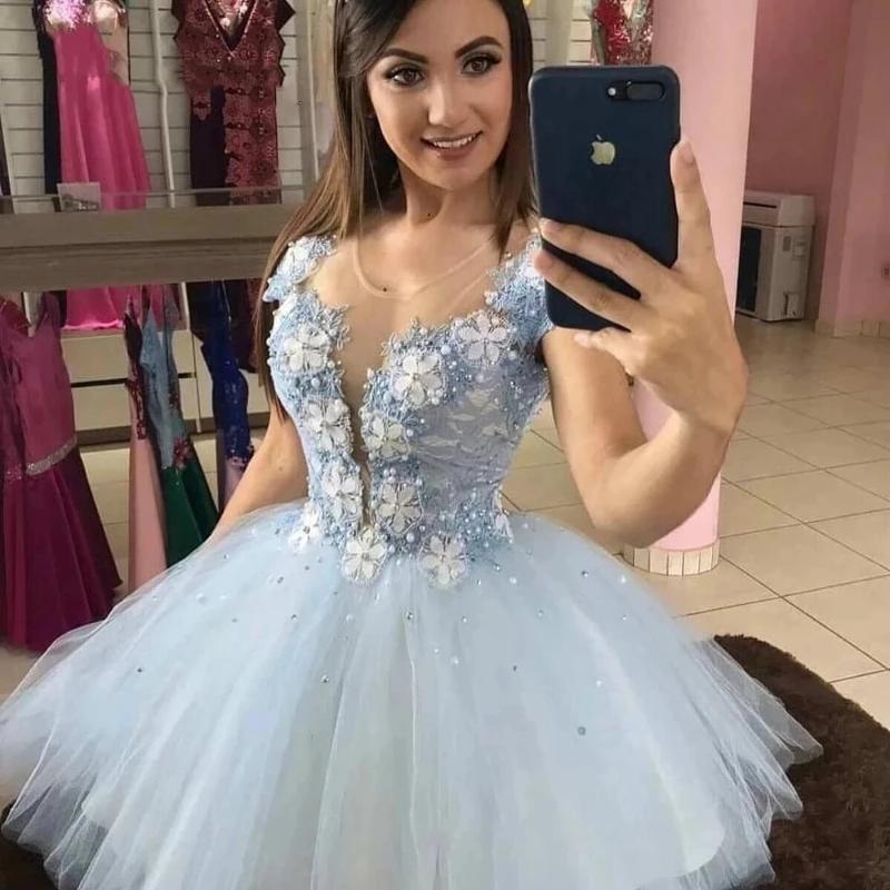 Party Dresses Light Sky Blue Homecoming Ball Gown Short Mini Gowns Lace Applique Sweet 16 17 Tutu Skirt Graduation Vestidos De FParty, Pic color
Party Dresses Light Sky Blue Homecoming Ball Gown Short Mini Gowns Lace Applique Sweet 16 17 Tutu Skirt Graduation Vestidos De FParty, Pic color