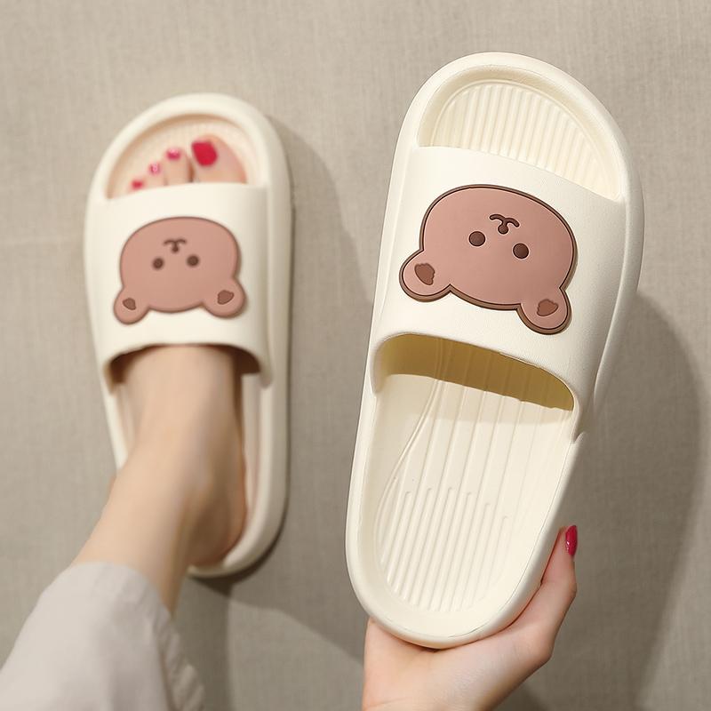 Slippers Couple Fashion Bear Sandals Non-slip Bathroom Thick Sole Indoor And Outdoor Mens Flip Flops Lovely Shoes WomenSlippers, C-green
Slippers Couple Fashion Bear Sandals Non-slip Bathroom Thick Sole Indoor And Outdoor Mens Flip Flops Lovely Shoes WomenSlippers, C-green