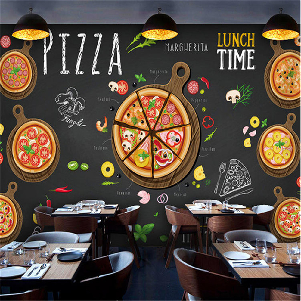 Custom Personality Mural Wallpapers Modern Fast Food Decor Wall Paper Papel De Parede