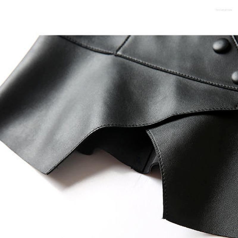 Women' Vests Women 2022 Spring Autumn Casual PU Leather Short Vest Female Ruffles Solid Button Sleeveless Waistcoat Ladies Elegant Y13 Luci, Hei
Women' Vests Women 2022 Spring Autumn Casual PU Leather Short Vest Female Ruffles Solid Button Sleeveless Waistcoat Ladies Elegant Y13 Luci, Hei