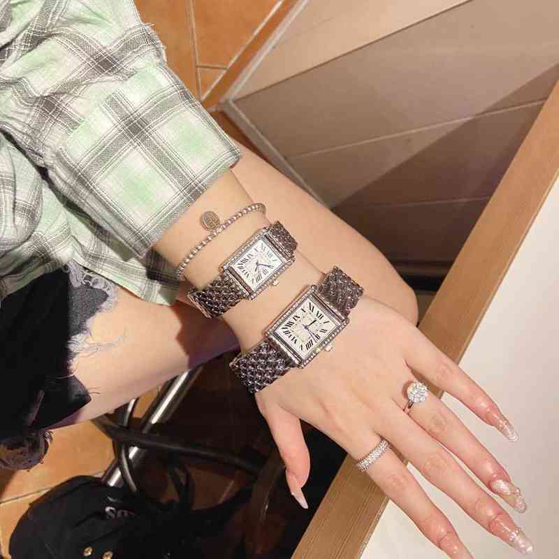 luxury formal watch santos classic wrist watches tank watch Mechanical CT/TANK Quartz, Rose gold