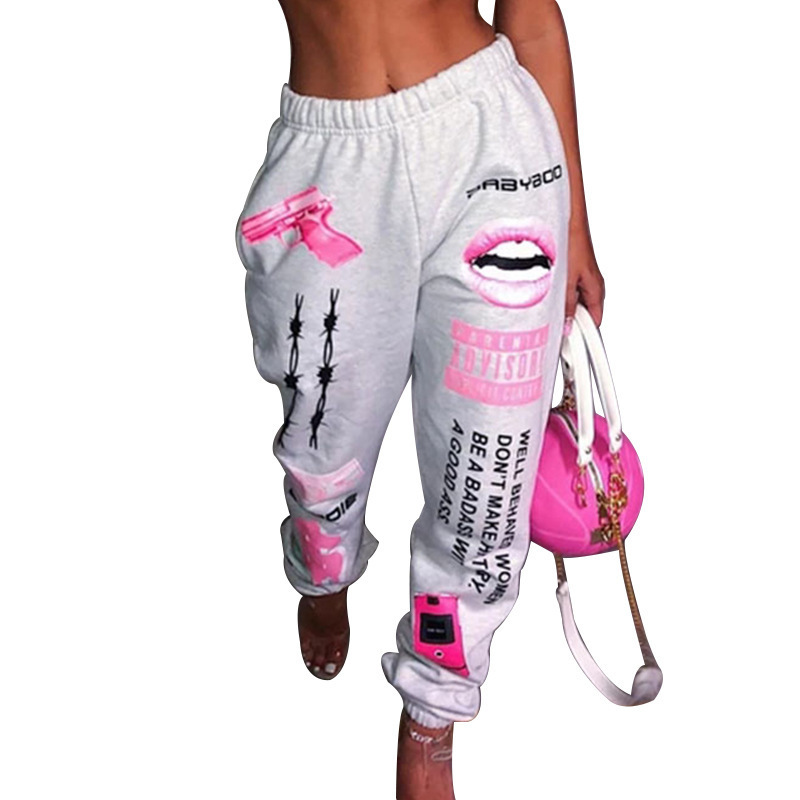 Summer hip-hop graphic sweatpants women's jogger trousers Harajuku high waist loose casual pant 220325