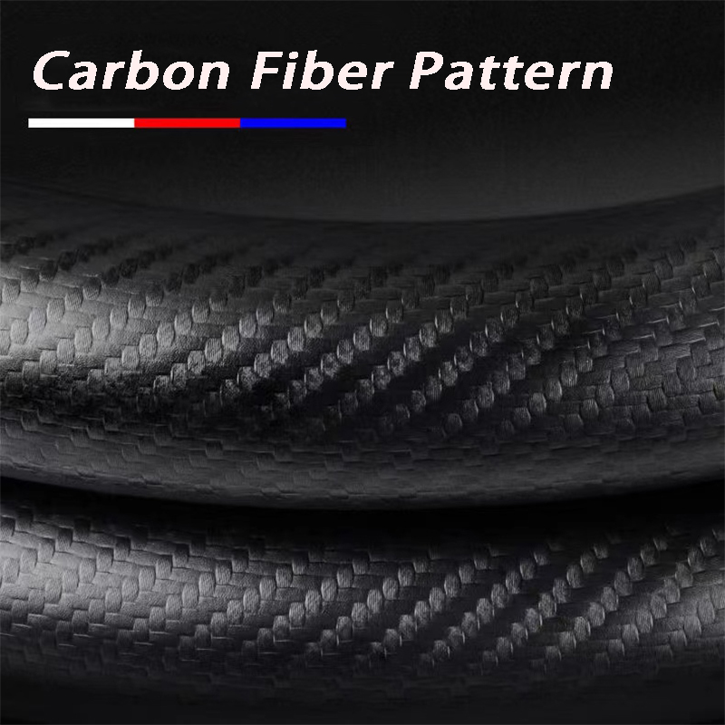 Car Steering Wheel Carbon Fiber Modified Protective Cover Interior Emblem For Honda Jazz Fit 1.5T CVT MT AT Badge Accessories