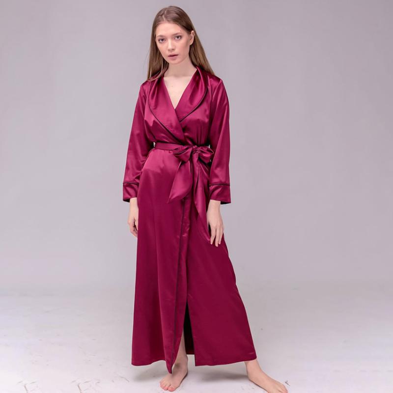 Women' Sleepwear Womens Silk Satin Long Robe Gown Spring Autumn Casual Kimono Bathrobe Sexy V-Neck Nightwear With Belt Loose Home DressWome, White
Women' Sleepwear Womens Silk Satin Long Robe Gown Spring Autumn Casual Kimono Bathrobe Sexy V-Neck Nightwear With Belt Loose Home DressWome, White