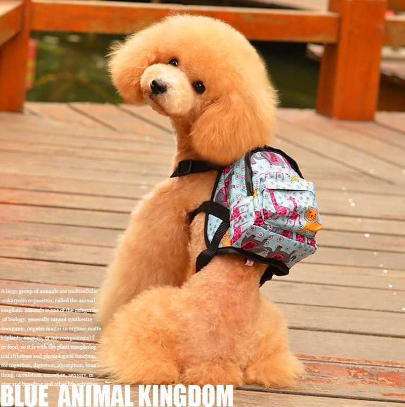 Harness and Leashes Set Multi-functional Dog Backpack Adjustable Saddle Bag 5 Colors K11