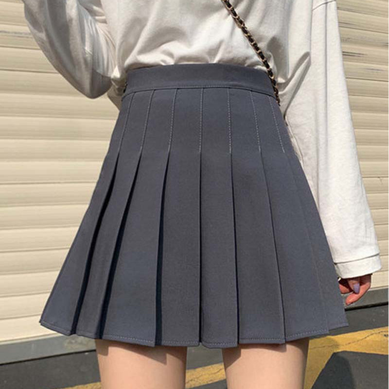 Korean Skirt Pleated School Shorts High Waist Sexy Mini Japanese Black White for Women 220317