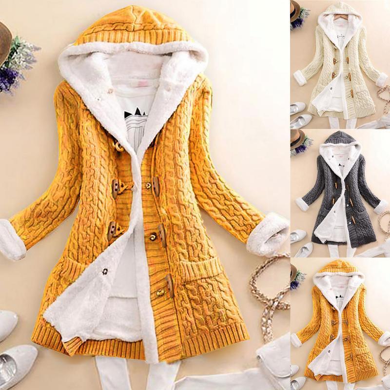 Women' Jackets Fashion Women Cardigan Casual Knit Button Long Sleeve Cashmere Thick Warm Hooded Coat Winter Ladies Top Blouse 2022, Gray
Women' Jackets Fashion Women Cardigan Casual Knit Button Long Sleeve Cashmere Thick Warm Hooded Coat Winter Ladies Top Blouse 2022, Gray