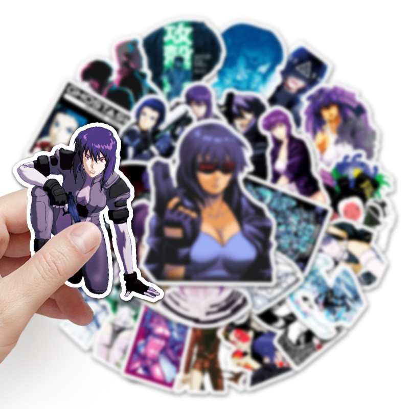 51Pcs/Lot Cartoon Anime Ghost In The Shell Stickers Comic Kusanagi Motoko Graffiti Stickers for DIY Luggage Laptop Skateboard Motorcycle Bicycle Stick