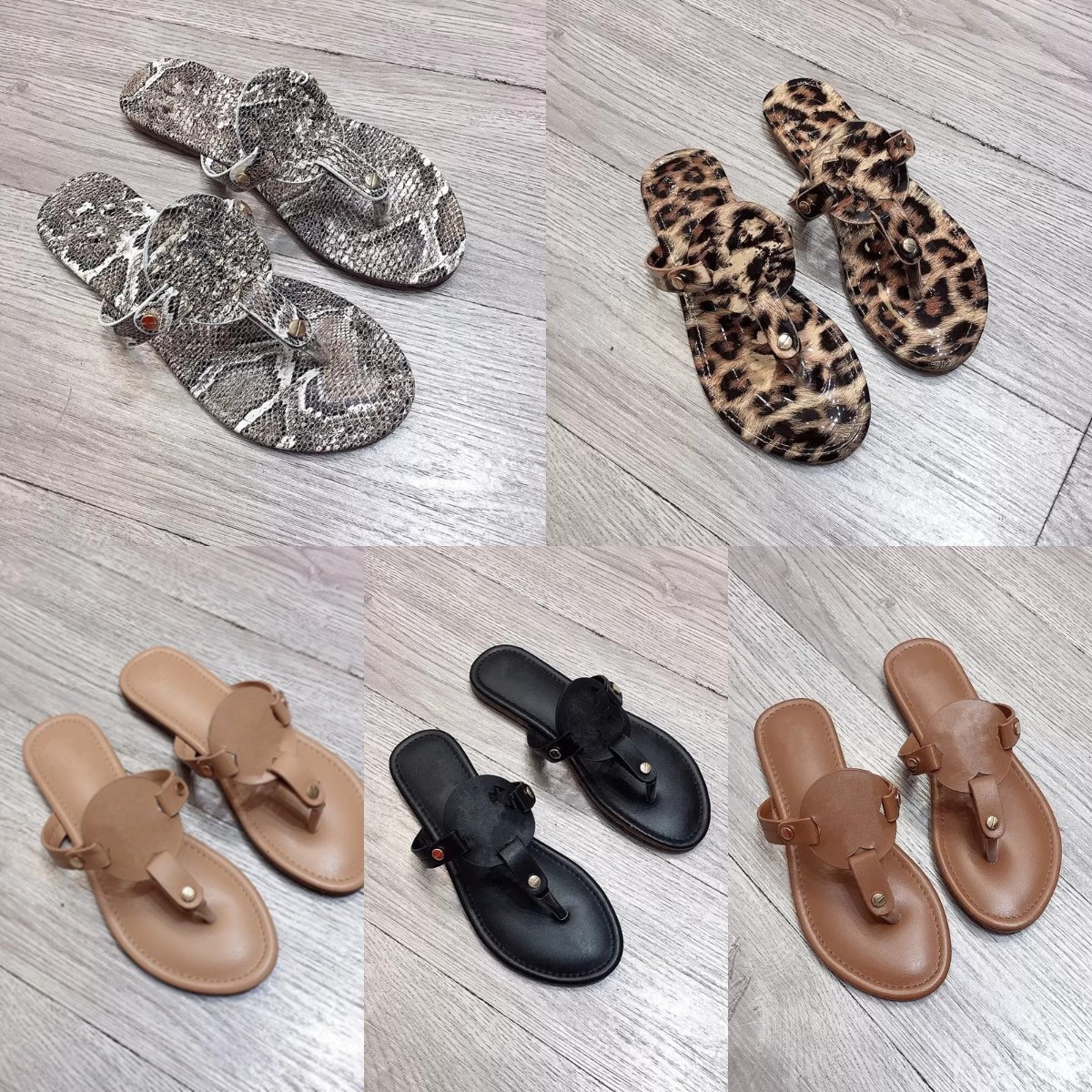 

2022 Tories Buckle Slides Leopard Python Snakeskin Slippers Women Low Heels Flat Sandals Hollow out Summer Beach Shoes Leather thong Flip Flops Party Slider Loafers, Fill postage