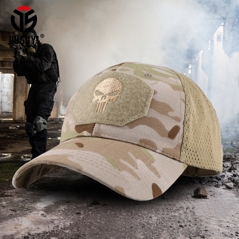 Military Skull Baseball Caps Ghost Camouflage Tactical Army Combat Paintball Adjustable Cap Summer Sun Hats Men Women Fashion 220513