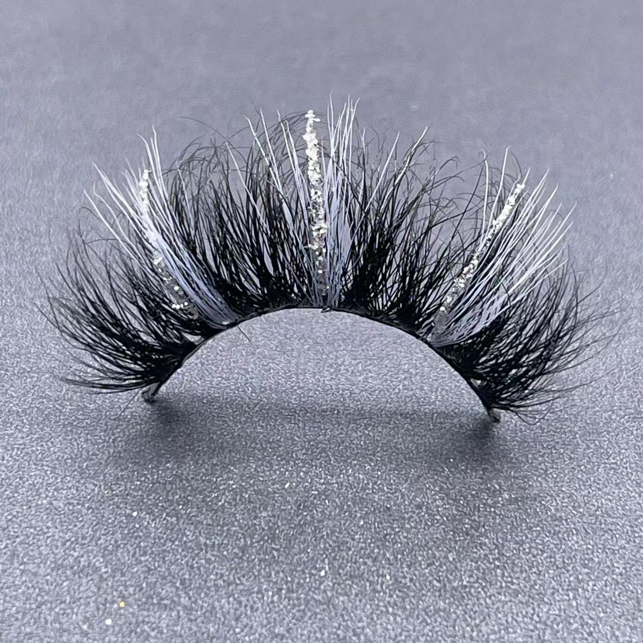 Eyelashes 25mm Colorful With Glitter Eye Lashes Thick Long Fake Eyelash Extension Make Up Tools False Lash For Beauty