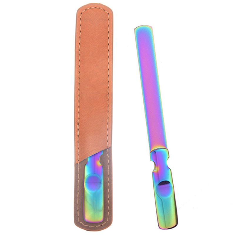 Nail Files Double Sided Art Sanding Washable File Rose Gold Stainless Steel Semilune Buffing Curved Professional Manicure Tools Limas De Unas De Doble