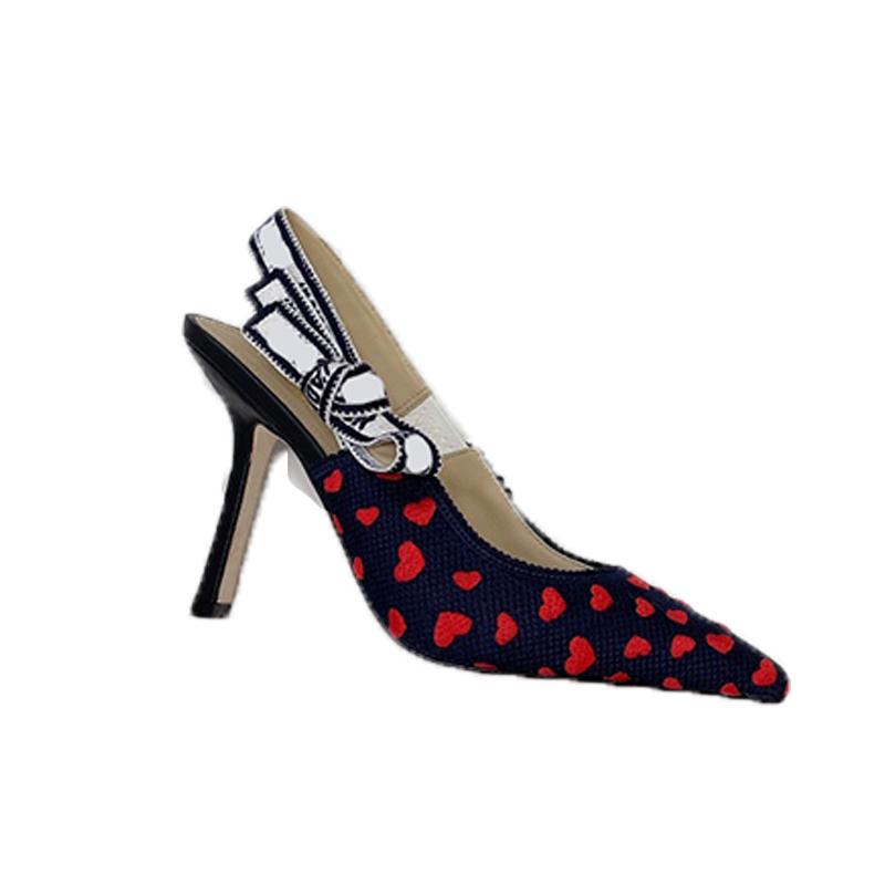 Embroidered Slingback Dress Shoes Sandals Designer Heart Stripe Cowhide Leather Sexy Pointy D Letter Bowtie 2.5 6.5 9.5CM Heels Party Pumps, 2#
Embroidered Slingback Dress Shoes Sandals Designer Heart Stripe Cowhide Leather Sexy Pointy D Letter Bowtie 2.5 6.5 9.5CM Heels Party Pumps, 2#