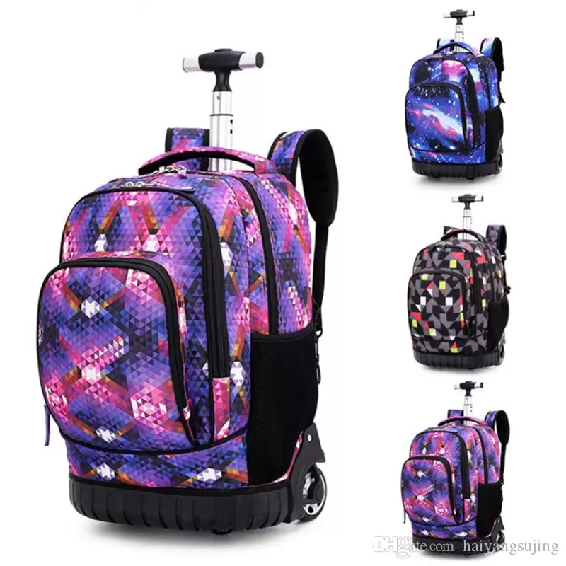 Middle school students trolley bags for boy travel backpack teens schoolbag girl luggage waterproof children's wheel computer bag suitcase