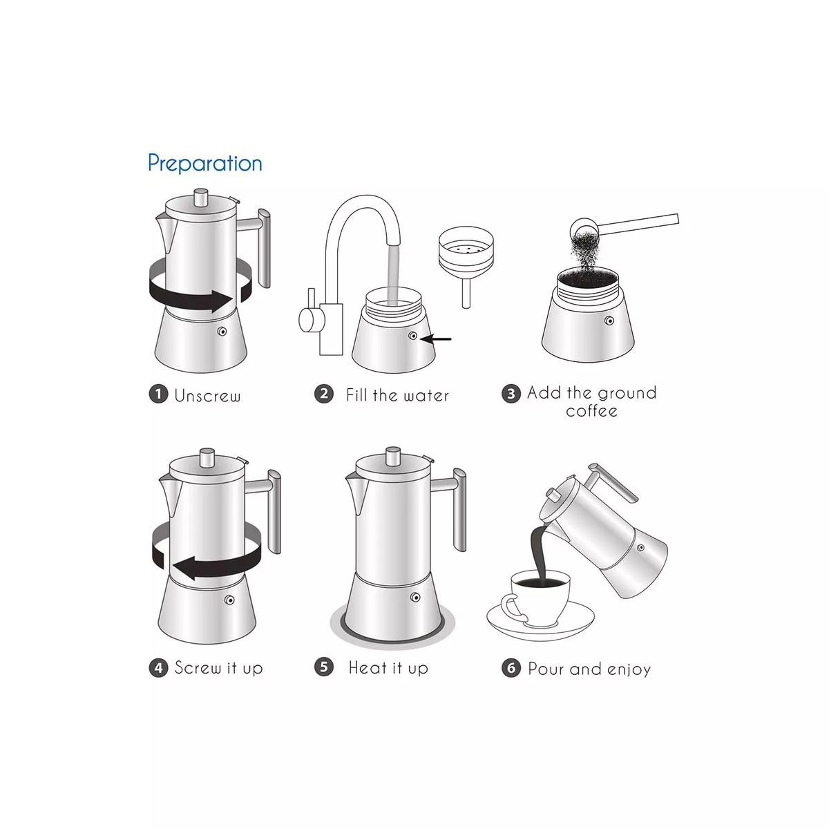 stainless steel stovetop espresso maker moka pot cuban coffee maker italian espresso maker for induction gas or electric stoves